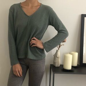 Zara Mint Knit V-Neck Sweater